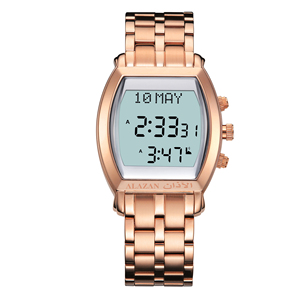 Azan-montre pour prière musulmane, en acier inoxydable, pour prière, qibla boussole, <span class=keywords><strong>kaaba</strong></span>, affichage lcd, étanche, vente en gros - Product Image 4
