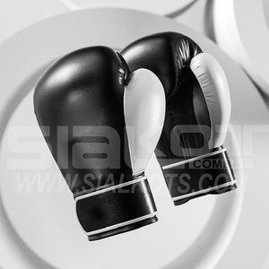 black leather boxing gloves - Product Image 1