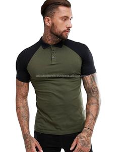 Polos de uniformes ajustados personalizados a granel para hombres 100% algodón al por mayor, polos transpirables raglán de contraste para hombres de Venta caliente - Product Image 1