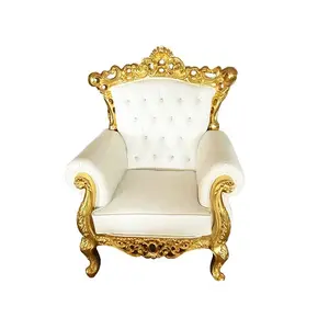 Aantrekkelijk Ontwerp Wit En Goud Trouwstoel Voor Bruidegom En Bruid Designerstoel Met Comfortabele Stoel