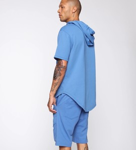 ขายส่งใหม่ออกแบบแขนสั้น Streetwear Hoodie เหงื่อกางเกงขาสั้นฤดูร้อนสั้นชุดสำหรับชาย - Product Image 4