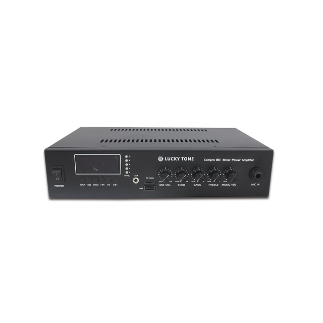 High Quality Mixer Power Amplifier with USB, Tuner, Blutooth and 12 to 24VDC Back up Battery Input