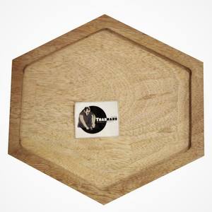 Plateau en bois de forme hexagonale Design uni personnalisé pour cuisine Restaurant à domicile Plateau en bois hexagonal au prix le plus bas Tradnary - Product Image 1