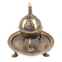 Porte-encens islamique en laiton doré antique fait main, sculpture décorative, cadeau pour mariage