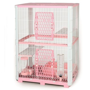611-M2Y Taiwan Design Retro Animal Pattern Pet Product 3-Layer Easy Setup Plastic Metal Indoor <b>Cat</b>/Pet <b>Cages</b> Button Plastic Tray - Product Image 1
