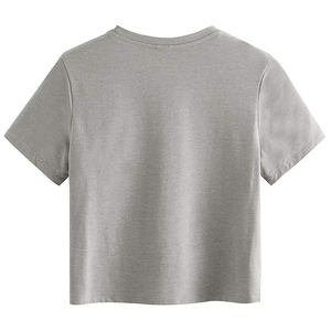 Service OEM personnalisé professionnel pour femmes haut court T-shirts marque privée été décoré patchs bas quantité minimale de commande - Product Image 2