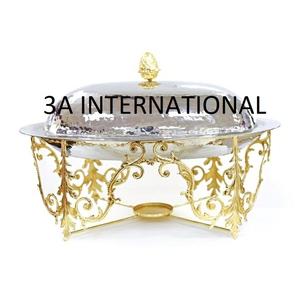 Diseño elegante Chapado en plata rozaduras plato con chapado en oro de cocina del Hotel de la fiesta de la boda de servir comida rozaduras plato - Product Image 1