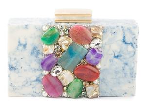 Pochette de luxe en résine avec pierre multicolore Travail élégant et élégant - Product Image 2