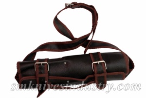 Juego de cuchillos de cocina de 7 piezas con mango redondo de acero de Damasco hecho a mano con estuche de cuero, incluye cuchillos de Chef (SMK1059) - Product Image 6