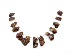 Perles brutes d'agate de feu mexicaine naturelle, forme fantaisie, qualité AAA, pour la fabrication de bijoux, 17x10MM-26x12MM - Product Image 2