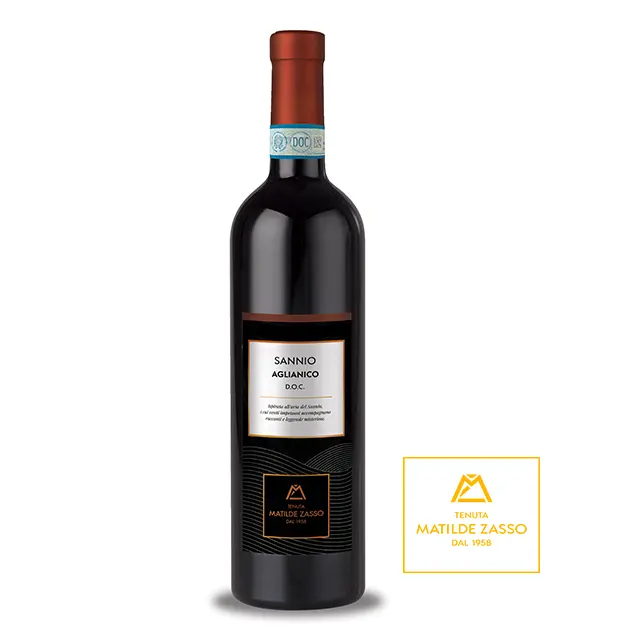Sannio Aglianico-Vino tinto hecho en Italia, 75 Ml, rubí tinto profundo para vino de mesa, 4 semanas, grado doctor de Sannio 1,1Kg, 2020 seco