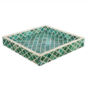 Plateau de service hexagonal en os noir et blanc fait à la main beau bois de meilleure qualité pour le service des aliments et à des fins décoratives - Product Image 5