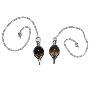 Vente en gros Pendules boule de quartz fumé naturel Chakra Reiki Guérison Cristal Agate Pendentifs Ange Pierre semi-précieuse Exportateur - Product Image 1