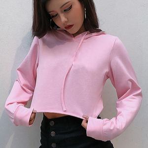 Yuetwinstab — sweat à capuche à manches courtes pour femmes, vêtement féminin basique et décontracté, vente en gros - Product Image 1