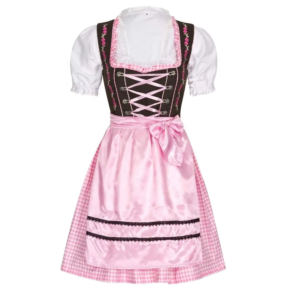 Vestido Dirndl para mujer para Oktoberfest 2024 Hermoso conjunto de Dirndl de baile hecho de algodón suave Vestido de fiesta Oktoberfest para niñas