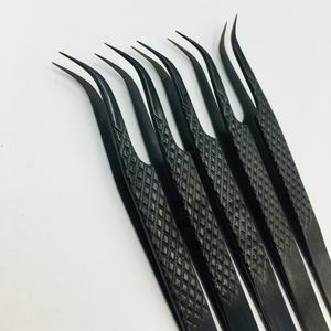 Nuevas pinzas curvas para pestañas, pinzas de corte de diamante, pinzas de extensión de pestañas de acero inoxidable de alta calidad, embalaje sostenible de visón - Product Image 6