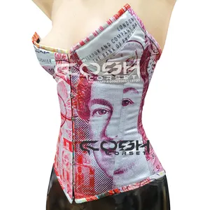COSH korset Overbust Steelboned Digital dicetak seksi sublimasi korset Bustier Wanita Atasan kualitas tinggi pakaian modis korset Vendor