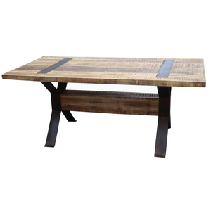 Tables à manger en bois de manguier massif de style nordique en gros avec pieds en métal Utilisation dans les restaurants et les hôtels Pliables Durables - Product Image 3