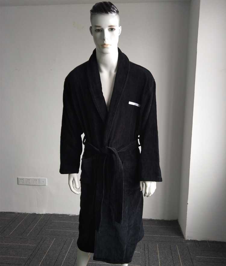 Оптовая продажа, роскошный банный халат для отеля 5 звезд, велюровые банные халаты, хлопковые черные халаты