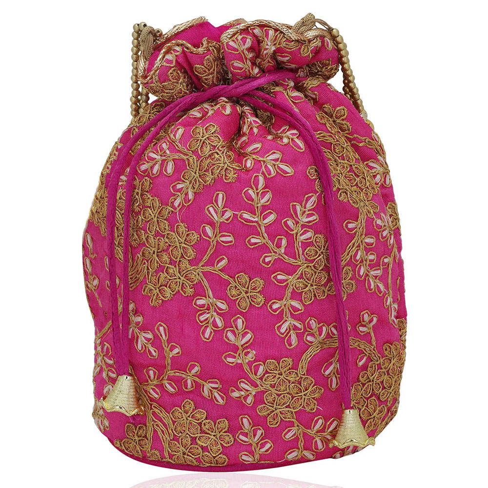 Gota Work Embroidered Potli Bags for Women's Casual Wedding