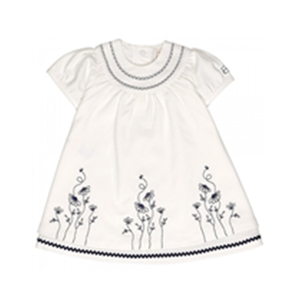 Vestido blanco de algodón bordado a mano SKD13, 100% algodón - Product Image 1