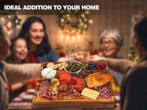 ถาดเสิร์ฟไม้กระถินเทศสีน้ำตาลธรรมชาติทรงสี่เหลี่ยมผืนผ้าขนาดใหญ่พิเศษ รุ่น KSN-TY-01 ลายไม้บล็อกเนื้อแข็งแบบผิวผิววอลนัท สำหรับใส่ขนมปัง - Product Image 5