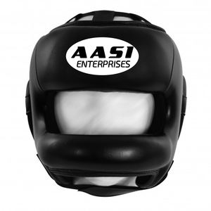 อุปกรณ์ป้องกันศีรษะสำหรับฝึกซ้อมมวย MMA คิกบ็อกซิ่ง คาราเต้ เทควันโด ทำจากหนังเทียม/หนังวัวแท้  สีและโลโก้สั่งทำได้ - Product Image 4