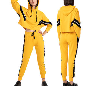 ชุดวอร์ม2ชิ้นแขนยาวสำหรับผู้หญิงชุดวอร์มสีพื้นสำหรับใส่ออกกำลังกายโลโก้ออกแบบได้ตามที่ต้องการ - Product Image 6