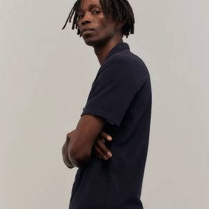 Polo de manga corta para hombre, camisa de manga corta a juego con tres rayas de Color, con solapas cruzadas - Product Image 6