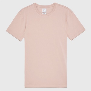 T-shirt col rond pour homme, haut personnalisé de haute qualité en coton biologique, coupe slim, simple et blanc, 100% - Product Image 3
