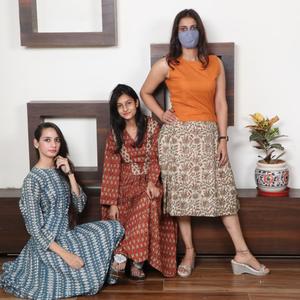 Bloque de mano floral impreso Anarkali Long Kurti transpirable impermeable algodón puro de talla grande para adultos maternidad mujeres - Product Image 3