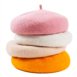 Chapeau béret d'<span class=keywords><strong>hiver</strong></span> en laine feutrée personnalisé pour femmes vente en gros - Product Image 5
