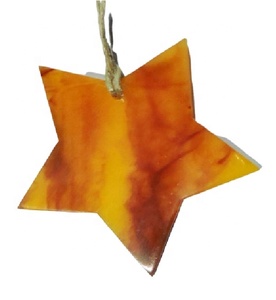 Décoration intérieure de noël en résine jaune, pièces, en forme d'arbre de noël, art suspendu - Product Image 3