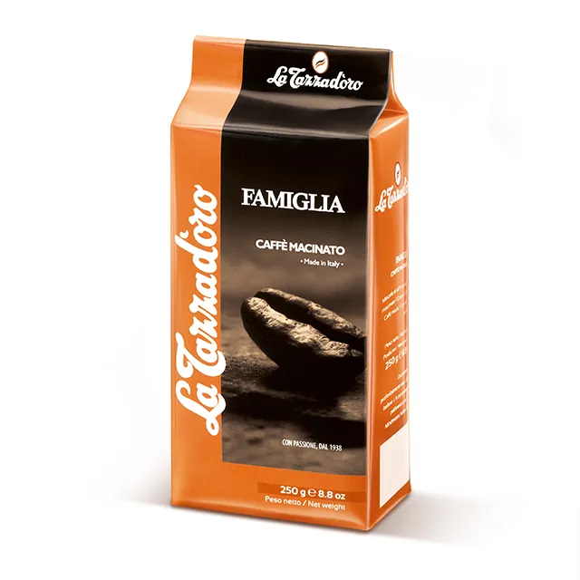 Café expreso molido La Tazza D 'oro FAMIGLIA, 250g, Café en polvo para uso en La cocina italiana