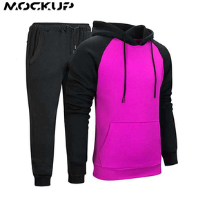 Survêtement de sport pour hommes, survêtement athlétique décontracté de qualité supérieure avec fermeture de pull à poches, - Product Image 2