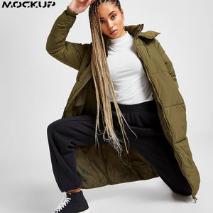 Manteau long en duvet d'oie d'hiver pour femmes, taille plus, veste en duvet imperméable, impression personnalisée, doudoune, veste rembourrée longue à la vente - Product Image 4