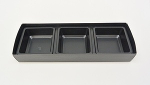Hình Chữ Nhật Màu Đen Bento hộp 3 khoang đưa ra thực phẩm <span class=keywords><strong>container</strong></span> giao hàng để đi Sushi nhà hàng lưu trữ hộp & Thùng giấy - Product Image 3