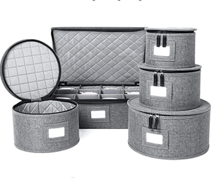 Conjunto de tecido, caixa organizadora para armazenamento diária de vinho, prato e roupas, caixa de armazenamento dobrável - Product Image 1