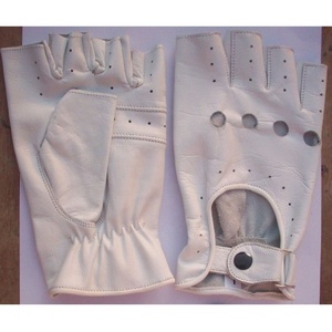 Guantes de Ciclismo de Cuero Vacuno Marrón de Primera Calidad, Ligeros, Resistentes al Viento, Unisex, con Logotipo Personalizado Disponible, Keven Impex, Medios Dedos - Product Image 3