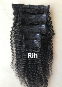 Extensión de cabello humano rizado para mujer, cutícula de templo Natural sin procesar, Color n. ° 1B, 22 pulgadas, de vendedor indio - Product Image 5