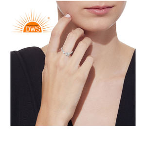 Herkimer Diamant Bague Bijoux Fournisseur Solide 925 Bague en Argent Sterling pour Les Filles Bijoux Grossiste - Product Image 4