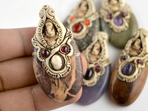 Pendentif en pâte à modeler polymère unisexe fait à la main pierre de céramique pour mariage bijoux pendentifs et breloques à la mode - Product Image 3