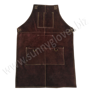 Leather Welding <b>Apron</b> Custom Cowhide Leather Bib <b>Apron</b> Safety <b>Work</b> Welding <b>Apron</b> - Product Image 4