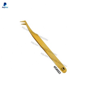 NQLASH — pincettes pour Extension de cils, embout de 90 degrés, poignée en diamant, couleur or et blanc, NQLASH - Product Image 2