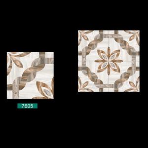 Baldosas grandes redondas de porcelana pulida de cerámica de color marrón 40x40cm - Product Image 4