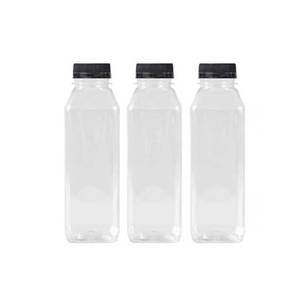 16 Oz Clear Plastic Juice/Dressing PET Square Container Bottles