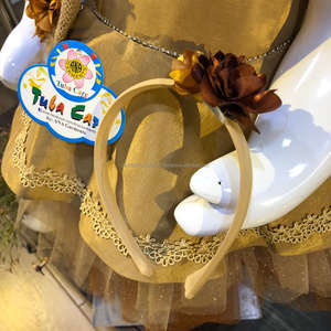 Tela de seda con cinta para el pelo, nuevo diseño, vestidos de fiesta para niña bebé - Product Image 5