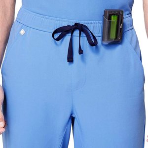 Nouveau pantalon de jogging droit en toile légère brodé pour homme, coupe droite, infroissable, style uniforme médical, personnalisable avec logo - Product Image 2