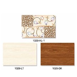 Azulejos de pared esmaltados brillantes de cerámica con textura de madera marrón oscuro 30x45cm - Product Image 1