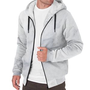 Sudadera con capucha de invierno para hombre, forrada con sherpa, 100% algodón, cálida, transpirable, talla grande, con cremallera completa - Product Image 3